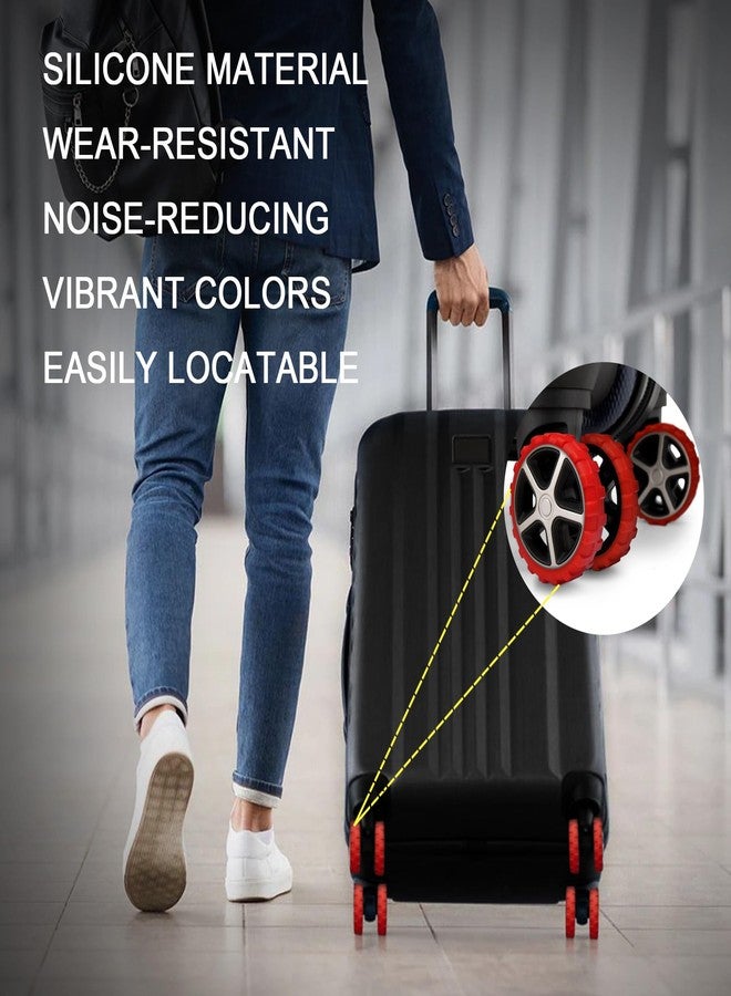 HoldFist （8 Pack） Luggage Wheel Covers for Most 8-Spinner Wheel Suitcases, Silicone Material for Mute and Shock Absorption (Red) - Image 5